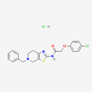 molecular formula C21H21Cl2N3O2S B2780885 N-(5-benzyl-4,5,6,7-tetrahydrothiazolo[5,4-c]pyridin-2-yl)-2-(4-chlorophenoxy)acetamide hydrochloride CAS No. 1189469-95-1