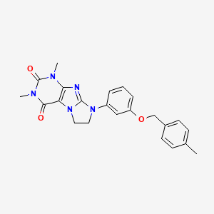 1,3-dimethyl-8-(3-((4-methylbenzyl)oxy)phenyl)-7,8-dihydro-1H-imidazo[2,1-f]purine-2,4(3H,6H)-dione