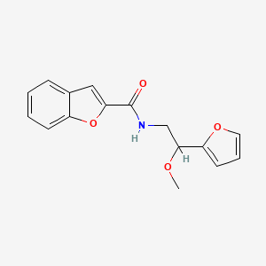 molecular formula C16H15NO4 B2780901 N-(2-(furan-2-yl)-2-methoxyethyl)benzofuran-2-carboxamide CAS No. 1788559-47-6