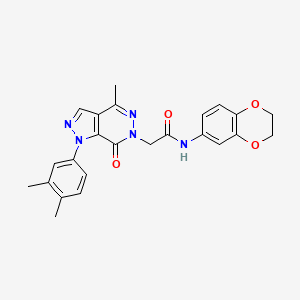 molecular formula C24H23N5O4 B2780904 N-(2,3-dihydrobenzo[b][1,4]dioxin-6-yl)-2-(1-(3,4-dimethylphenyl)-4-methyl-7-oxo-1H-pyrazolo[3,4-d]pyridazin-6(7H)-yl)acetamide CAS No. 941915-61-3