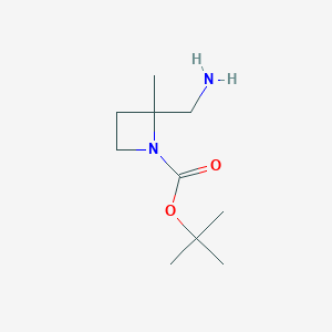 molecular formula C10H20N2O2 B2780905 tert-Butyl 2-(aminomethyl)-2-methylazetidine-1-carboxylate CAS No. 1638771-39-7