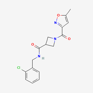 molecular formula C16H16ClN3O3 B2780918 N-[(2-chlorophenyl)methyl]-1-(5-methyl-1,2-oxazole-3-carbonyl)azetidine-3-carboxamide CAS No. 1351613-71-2