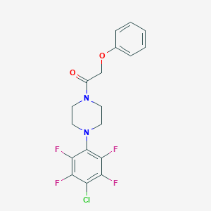 molecular formula C18H15ClF4N2O2 B278092 1-[4-(4-Chloro-2,3,5,6-tetrafluorophenyl)piperazin-1-yl]-2-phenoxyethanone 