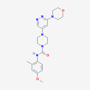 molecular formula C21H28N6O3 B2780921 N-(4-methoxy-2-methylphenyl)-4-(6-morpholinopyridazin-4-yl)piperazine-1-carboxamide CAS No. 1797974-51-6