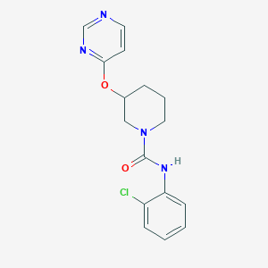 molecular formula C16H17ClN4O2 B2780922 N-(2-chlorophenyl)-3-(pyrimidin-4-yloxy)piperidine-1-carboxamide CAS No. 2034616-60-7