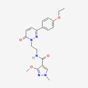 molecular formula C20H23N5O4 B2780999 N-(2-(3-(4-乙氧基苯基)-6-氧代吡啶并[1,6]嘧啶-1(6H)-基)乙基)-3-甲氧基-1-甲基-1H-吡唑-4-甲酰胺 CAS No. 1219903-67-9