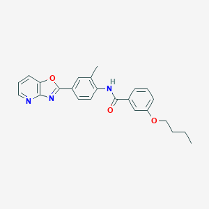 molecular formula C24H23N3O3 B278100 3-butoxy-N-(2-methyl-4-[1,3]oxazolo[4,5-b]pyridin-2-ylphenyl)benzamide 