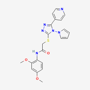 N-(2,4-dimethoxyphenyl)-2-{[5-(pyridin-4-yl)-4-(1H-pyrrol-1-yl)-4H-1,2,4-triazol-3-yl]sulfanyl}acetamide