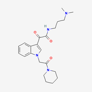 molecular formula C22H30N4O3 B2781011 N-[3-(二甲胺基)丙基]-2-氧代-2-[1-(2-氧代-2-哌啶-1-基乙基)吲哚-3-基]乙酰胺 CAS No. 872861-09-1