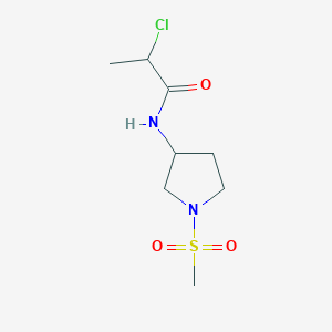 molecular formula C8H15ClN2O3S B2781017 2-Chloro-N-(1-methylsulfonylpyrrolidin-3-yl)propanamide CAS No. 1935197-13-9