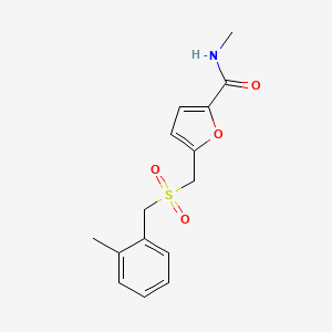 N-methyl-5-(((2-methylbenzyl)sulfonyl)methyl)furan-2-carboxamide