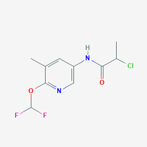 molecular formula C10H11ClF2N2O2 B2781021 2-Chloro-N-[6-(difluoromethoxy)-5-methylpyridin-3-yl]propanamide CAS No. 2411219-44-6