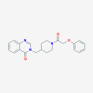 molecular formula C22H23N3O3 B2781022 3-[[1-(2-Phenoxyacetyl)piperidin-4-yl]methyl]quinazolin-4-one CAS No. 2380191-07-9