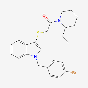 molecular formula C24H27BrN2OS B2781024 2-((1-(4-bromobenzyl)-1H-indol-3-yl)thio)-1-(2-ethylpiperidin-1-yl)ethanone CAS No. 681274-15-7