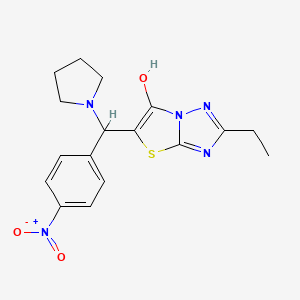 2-Ethyl-5-((4-nitrophenyl)(pyrrolidin-1-yl)methyl)thiazolo[3,2-b][1,2,4]triazol-6-ol