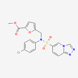 molecular formula C19H15ClN4O5S B2781038 Methyl 5-{[(4-chlorophenyl)([1,2,4]triazolo[4,3-a]pyridin-6-ylsulfonyl)amino]methyl}-2-furoate CAS No. 1251633-43-8