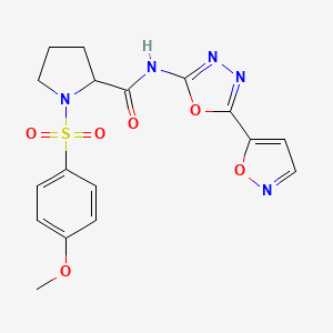N-(5-(isoxazol-5-yl)-1,3,4-oxadiazol-2-yl)-1-((4-methoxyphenyl)sulfonyl)pyrrolidine-2-carboxamide