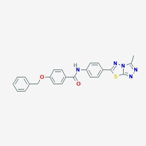 molecular formula C24H19N5O2S B278104 4-(benzyloxy)-N-[4-(3-methyl[1,2,4]triazolo[3,4-b][1,3,4]thiadiazol-6-yl)phenyl]benzamide 