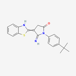 molecular formula C21H21N3OS B2781046 5-amino-4-(1,3-benzothiazol-2-yl)-1-(4-tert-butylphenyl)-2,3-dihydro-1H-pyrrol-2-one CAS No. 519048-63-6