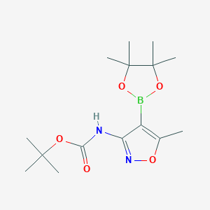 molecular formula C15H25BN2O5 B2781048 Tert-butyl N-[5-methyl-4-(4,4,5,5-tetramethyl-1,3,2-dioxaborolan-2-yl)-1,2-oxazol-3-yl]carbamate CAS No. 1629864-70-5