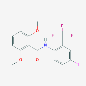 molecular formula C16H13F3INO3 B278105 N-[4-iodo-2-(trifluoromethyl)phenyl]-2,6-dimethoxybenzamide 