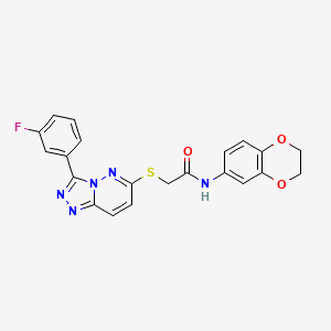 N-(2,3-dihydrobenzo[b][1,4]dioxin-6-yl)-2-((3-(3-fluorophenyl)-[1,2,4]triazolo[4,3-b]pyridazin-6-yl)thio)acetamide