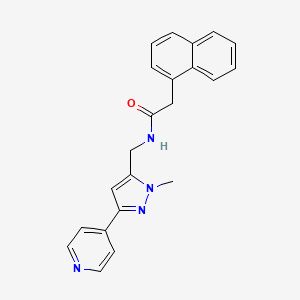 molecular formula C22H20N4O B2781062 N-[(2-Methyl-5-pyridin-4-ylpyrazol-3-yl)methyl]-2-naphthalen-1-ylacetamide CAS No. 2319720-28-8