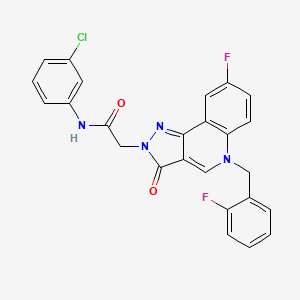 molecular formula C25H17ClF2N4O2 B2781064 N-(3-chlorophenyl)-2-(8-fluoro-5-(2-fluorobenzyl)-3-oxo-3,5-dihydro-2H-pyrazolo[4,3-c]quinolin-2-yl)acetamide CAS No. 931697-13-1