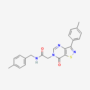 molecular formula C22H20N4O2S B2781066 N-(3-bromophenyl)-4-{[2-(4-fluorophenyl)pyrimidin-4-yl]oxy}benzamide CAS No. 1112395-66-0