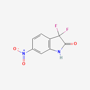 molecular formula C8H4F2N2O3 B2781068 3,3-Difluoro-6-nitro-1,3-dihydro-2H-indol-2-one CAS No. 1393575-53-5