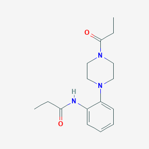 molecular formula C16H23N3O2 B278107 N-[2-(4-propionyl-1-piperazinyl)phenyl]propanamide 