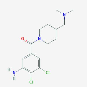 molecular formula C15H21Cl2N3O B2781074 2,3-二氯-5-{4-[(二甲基氨基)甲基]哌啶-1-羰基}苯胺 CAS No. 1306147-56-7
