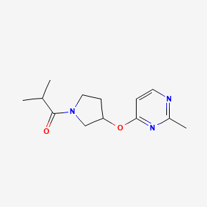 molecular formula C13H19N3O2 B2781075 2-甲基-1-{3-[(2-甲基嘧啶-4-基)氧基]吡咯烷-1-基}丙酮 CAS No. 2034361-43-6
