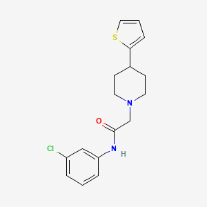 molecular formula C17H19ClN2OS B2781078 N-(3-chlorophenyl)-2-(4-(thiophen-2-yl)piperidin-1-yl)acetamide CAS No. 1396845-60-5