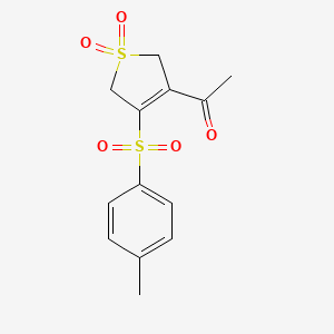 molecular formula C13H14O5S2 B2781095 3-acetyl-4-[(4-methylphenyl)sulfonyl]-2,5-dihydro-1H-1lambda~6~-thiophene-1,1-dione CAS No. 339023-21-1