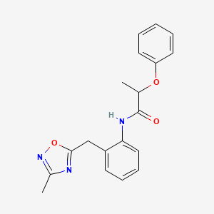 molecular formula C19H19N3O3 B2781105 N-(2-((3-甲基-1,2,4-噁二唑-5-基)甲基)苯基)-2-苯氧基丙酰胺 CAS No. 1448069-13-3