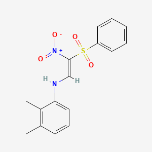 molecular formula C16H16N2O4S B2781106 N-[(E)-2-(benzenesulfonyl)-2-nitroethenyl]-2,3-dimethylaniline CAS No. 321433-90-3