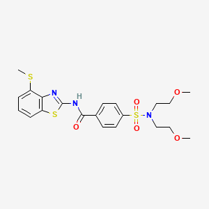molecular formula C21H25N3O5S3 B2781123 4-(N,N-bis(2-methoxyethyl)sulfamoyl)-N-(4-(methylthio)benzo[d]thiazol-2-yl)benzamide CAS No. 899941-89-0