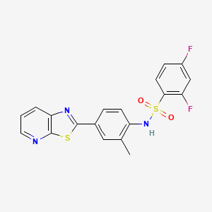 molecular formula C19H13F2N3O2S2 B2781124 2,4-difluoro-N-(2-methyl-4-(thiazolo[5,4-b]pyridin-2-yl)phenyl)benzenesulfonamide CAS No. 912624-57-8
