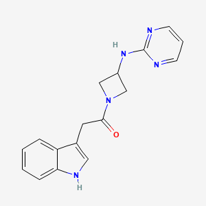 2-(1H-indol-3-yl)-1-(3-(pyrimidin-2-ylamino)azetidin-1-yl)ethanone