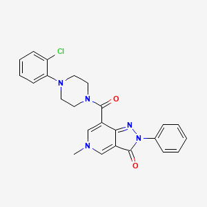 molecular formula C24H22ClN5O2 B2781150 7-(4-(2-chlorophenyl)piperazine-1-carbonyl)-5-methyl-2-phenyl-2H-pyrazolo[4,3-c]pyridin-3(5H)-one CAS No. 921575-78-2