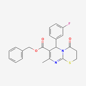 benzyl 6-(3-fluorophenyl)-8-methyl-4-oxo-3,4-dihydro-2H,6H-pyrimido[2,1-b][1,3]thiazine-7-carboxylate