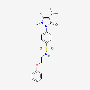 4-(4-isopropyl-2,3-dimethyl-5-oxo-2,5-dihydro-1H-pyrazol-1-yl)-N-(2-phenoxyethyl)benzenesulfonamide