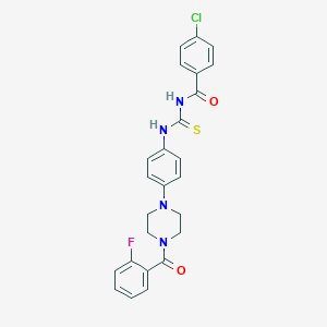 4-chloro-N-[(4-{4-[(2-fluorophenyl)carbonyl]piperazin-1-yl}phenyl)carbamothioyl]benzamide