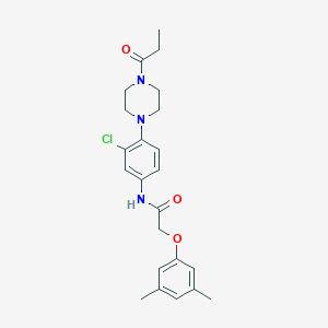 molecular formula C23H28ClN3O3 B278117 N-[3-chloro-4-(4-propanoylpiperazin-1-yl)phenyl]-2-(3,5-dimethylphenoxy)acetamide 
