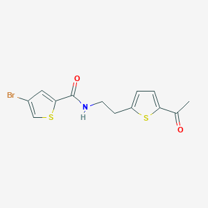 molecular formula C13H12BrNO2S2 B2781177 N-(2-(5-乙酰硫代噻吩-2-基)乙基)-4-溴噻吩-2-羧酰胺 CAS No. 2034570-50-6