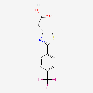 molecular formula C12H8F3NO2S B2781186 2-{2-[4-(Trifluoromethyl)phenyl]-1,3-thiazol-4-yl}acetic acid CAS No. 17969-63-0