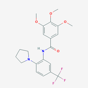 3,4,5-trimethoxy-N-[2-(1-pyrrolidinyl)-5-(trifluoromethyl)phenyl]benzamide