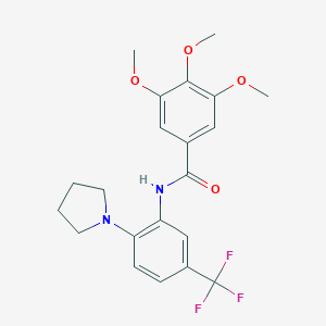 molecular formula C21H23F3N2O4 B278119 3,4,5-trimethoxy-N-[2-(1-pyrrolidinyl)-5-(trifluoromethyl)phenyl]benzamide 