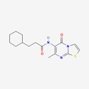 molecular formula C16H21N3O2S B2781192 3-cyclohexyl-N-(7-methyl-5-oxo-5H-thiazolo[3,2-a]pyrimidin-6-yl)propanamide CAS No. 941878-49-5